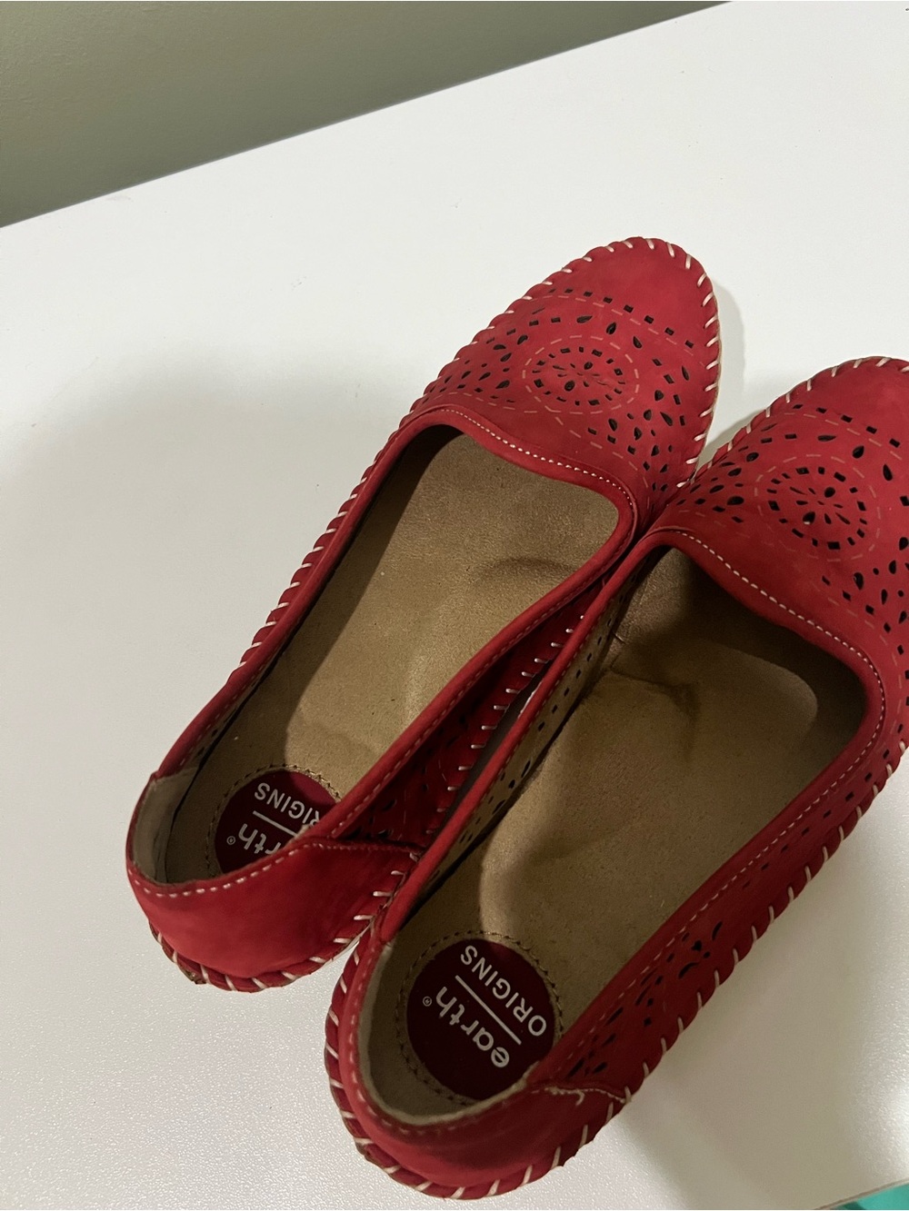 Earth Red Laser-Cut Slip-On Loafers - Picture 7 of 9